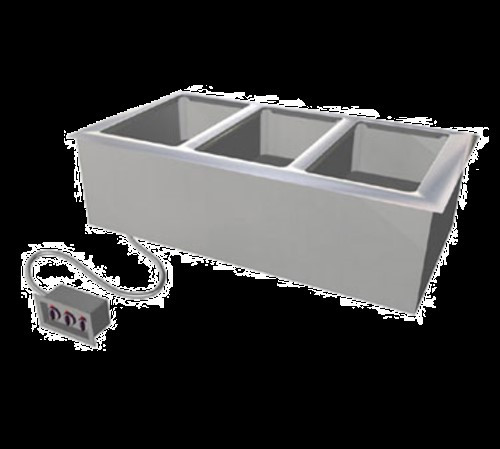 Duke SHW3-SB 3-Pan Stainless Steel Full Size Electric Insulated Hot Food Drop-In Unit - 240 Volts