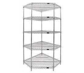 Quantum WR74-2442CRNC-5 Chrome Plated Starter Kit Corner Wire Shelving