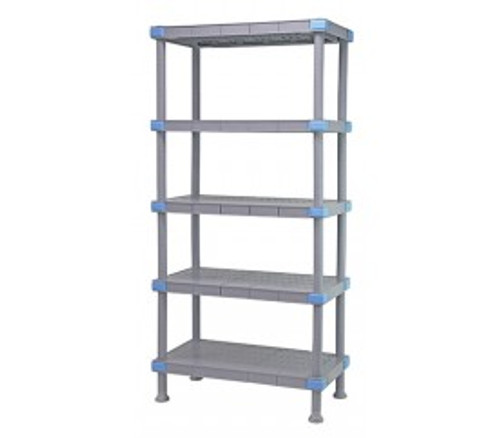 Quantum QP246062SS-5 60" W x 24" D x 62" H Gray Polymer 5 Solid Millenia Shelving Unit