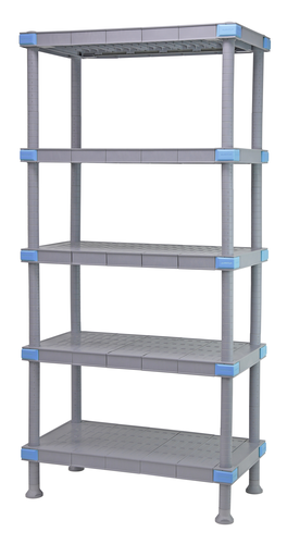 Quantum QP245486SS-5 54" W x 24" D x 86" H Gray Polymer 5 Solid Millenia Shelving Unit