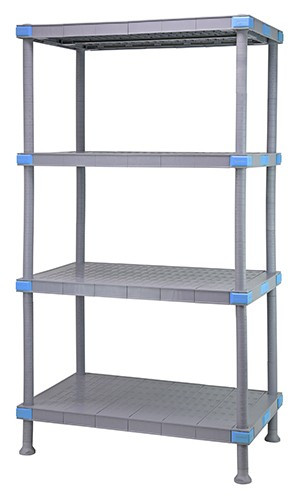 Quantum QP212462SS-4 24" W x 21" D Gray 4 Shelves Millenia Shelving Unit