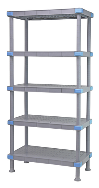Quantum QP244286SS-5 42" W x 24" D x 86" H Gray Polymer 5 Solid Millenia Shelving Unit