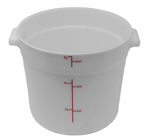 Omcan USA 80192 6 Qt. Polypropylene White Round Food Storage Container