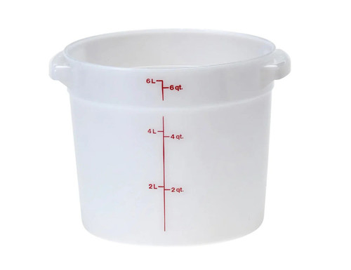 Omcan USA 80192 6 Qt. Polypropylene White Round Food Storage Container