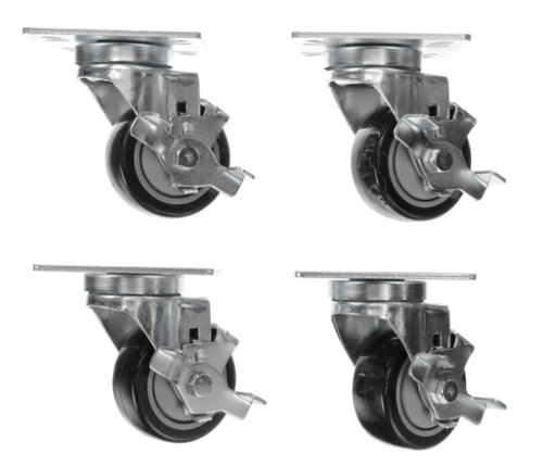 Component Hardware CSTPK-3PUUP-B 3” Caster Blue Polyurethane Universal Plate Caster