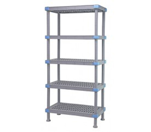 Quantum QP245462VS-5 54" W x 24" D x 62" H Gray Polymer 5 Open Millenia Shelving Unit