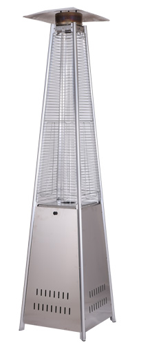 Omcan USA 47878 Stainless Steel Powder Coat Finish Propane Patio Heater - 42,000 BTU