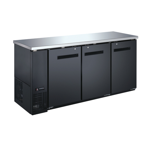 Omcan USA 50061 19.6 Cu. Ft. Three Sections Reach-In Refrigerated Back Bar Cooler - 115 Volts 1-Ph