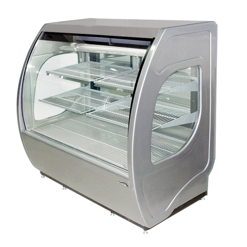 Howard McCray ELITE-6-DC-HC-G 24 Cu. Ft. Curved Glass Full Service 4 Shelves Elite Series Refrigerated Bakery Display Case - 115 Volts