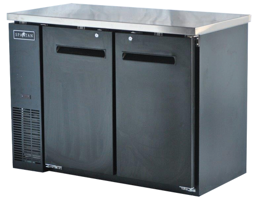 Spartan Refrigeration SBBB-48 48.88" W Black Stainless Steel 2 Solid Doors Back Bar -115 Volts