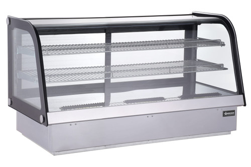 Omcan USA 47562 63" W Stainless Steel 2 Shelves Refrigerated Showcase - 110-120 Volts