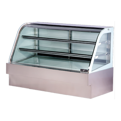 Spartan Refrigeration SD-72 47.25" W Stainless Steel 2 Shelves Full Service Curved Glass Deli Case - 110 Volts
