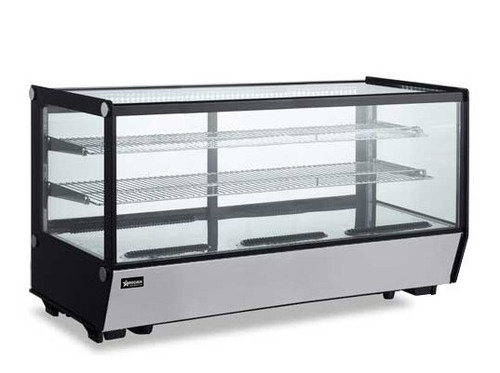 Omcan USA 47424 62.8" W Tempered Front Glass 3 Shelves Refrigerated Floor Showcase - 120 Volts
