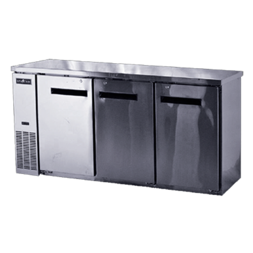 Spartan Refrigeration SSBB-72 72.75" W Stainless Steel 3 Solid Doors Back Bar - 115 Volts