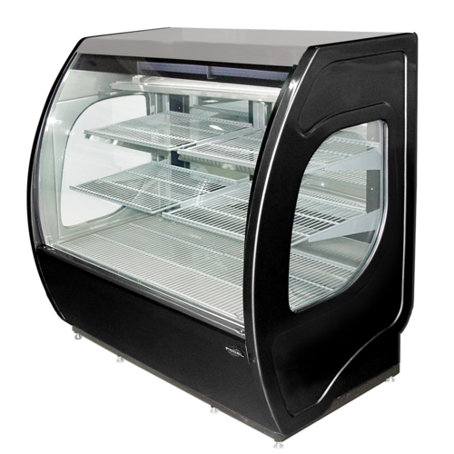 Howard McCray ELITE-6-DC-HC-B 24 Cu. Ft. Black Curved Glass Full Service 4 Shelves Elite Series Refrigerated Bakery Display Case - 115 Volts