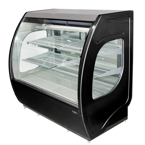 Howard McCray ELITE-6-DC-HC-B 24 Cu. Ft. Black Curved Glass Full Service 4 Shelves Elite Series Refrigerated Bakery Display Case - 115 Volts