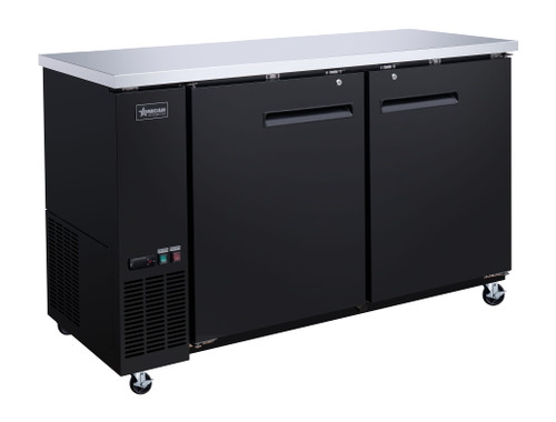Omcan USA 50059 15.8 Cu. Ft. Two Sections Reach-In Refrigerated Back Bar Cooler - 115 Volts 1-Ph