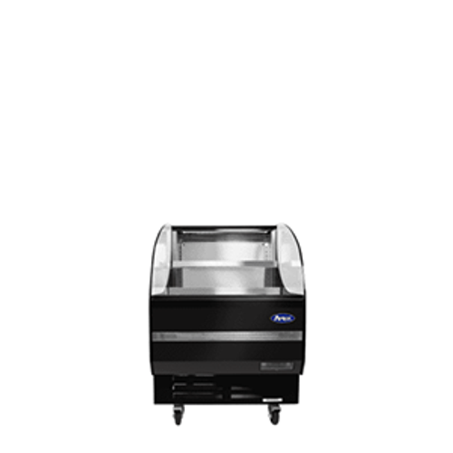 Atosa USA, Inc. ATHOM-28 4.1 Cu. Ft. Black Stainless Steel Open Air Merchandiser - 115 Volts