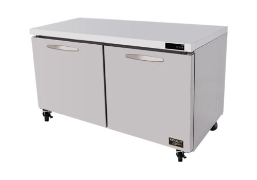 MVP Group KUCF-60-2 63" W Stainless Steel 2 Solid Door Kool-It Signature Undercounter Freezer - 115 Volts