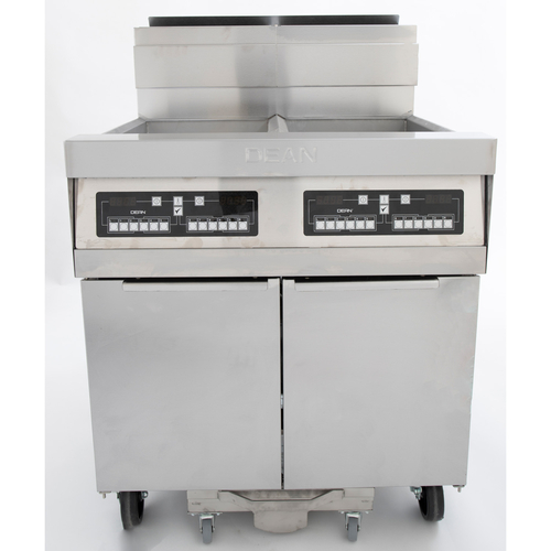 Dean Industries 2FPRG50T-NG 50 Lbs. Stainless Steel Natural Gas Dean PowerRunner Fryer - 120,000 BTU
