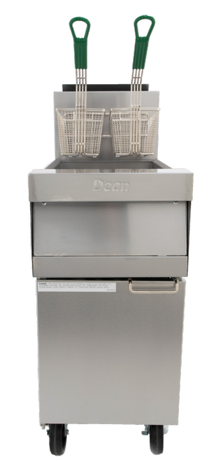 Dean Industries 1FPRG50T-NG 50 Lbs. Stainless Steel Natural Gas Dean PowerRunner Fryer - 120,000 BTU