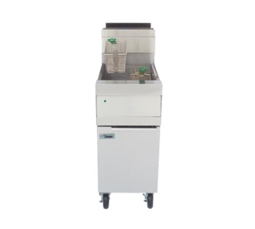 Dean Industries D160G-NG 75 Lbs. Stainless Steel Natural Gas Dean Decathlon Performance Fryer - 150,000 BTU