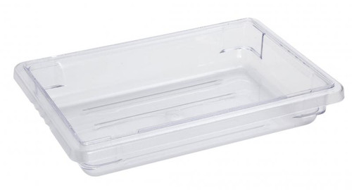 Omcan USA 85115 12" W x 3.5" H x 18" D Clear Polycarbonate Rectangular Food Storage Container