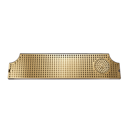 Micro Matic DP-MET-H-PVD-34GR-Z 34" W x 8.5" D Stainless Steel and Brass with Glass Rinser Drip Tray Trough