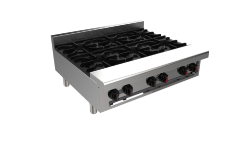 Venancio USA R36CT-36B-NG 36" W Stainless Steel 6 Burners with Legs Countertop Natural Gas Hotplate - 192,000 BTU