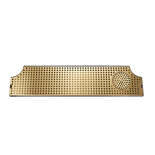 Micro Matic DP-MET-H-PVD-40GR-Z 40" W x 8.5" D Stainless Steel and Brass with Glass Rinser Drip Tray Trough