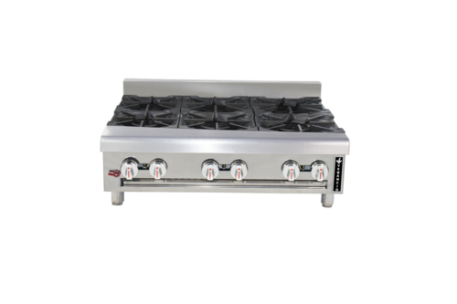 Venancio USA G36CT-36B-LP 36" W Stainless Steel 6 Burners with Legs Countertop Liquid Propane Genesis Series Hotplate - 108,000 BTU