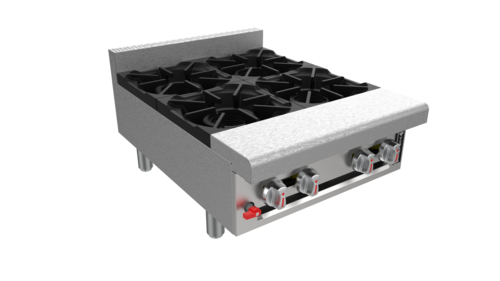 Venancio USA G24CT-24B-NG 24" W Stainless Steel 4 Burners with Legs Countertop Natural Gas Genesis Series Hotplate - 72,000 BTU