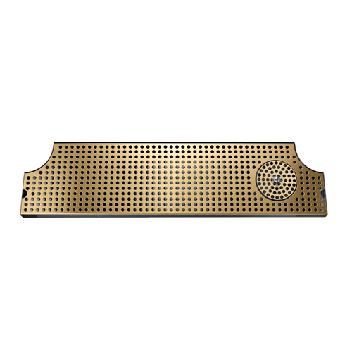 Micro Matic DP-MET-H-PVD-46GR-Z 46" W x 8.5" D Stainless Steel and Brass with Glass Rinser Drip Tray Trough