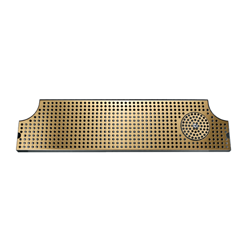 Micro Matic DP-MET-H-PVD-28GR-Z 28" W x 8.5" D Stainless Steel and Brass with Glass Rinser Drip Tray Trough