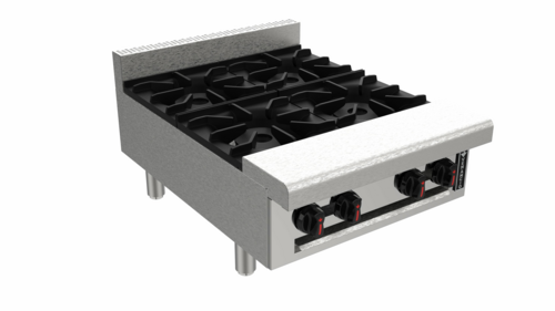 Venancio USA R24CT-24B-NG 24" W Stainless Steel 4 Burners with Legs Countertop Natural Gas Hotplate - 128,000 BTU