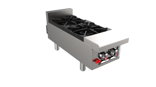 Venancio USA G12CT-12B-LP 12" W Stainless Steel 2 Burners with Legs Countertop Liquid Propane Genesis Series Hotplate - 36,000 BTU