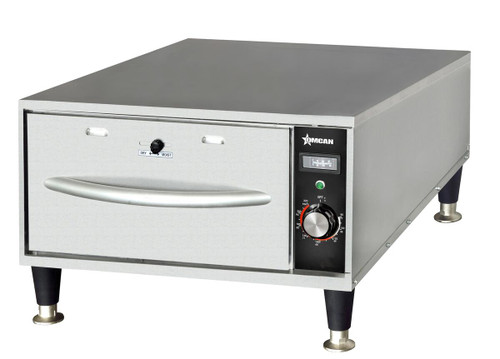Omcan USA 47546 Stainless Steel Single Freestanding Narrow Drawer Warmer - 120 Volts