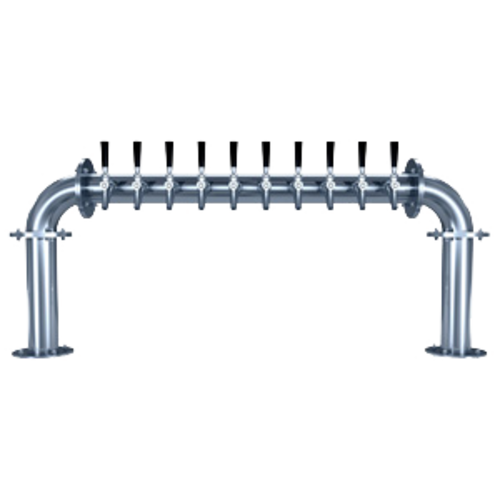 Micro Matic BG-U-10KR Stainless Steel 10 Faucets Glycol Cooled Biergarten "U" Draft Beer Tower