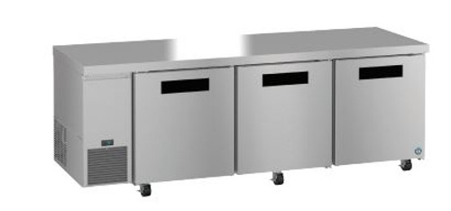 Hoshizaki ULR93B 30.17 Cu. Ft. Three-Section Solid Door Stainless Steel Reach-In Steelheart Series Undercounter Refrigerator - 115 Volts