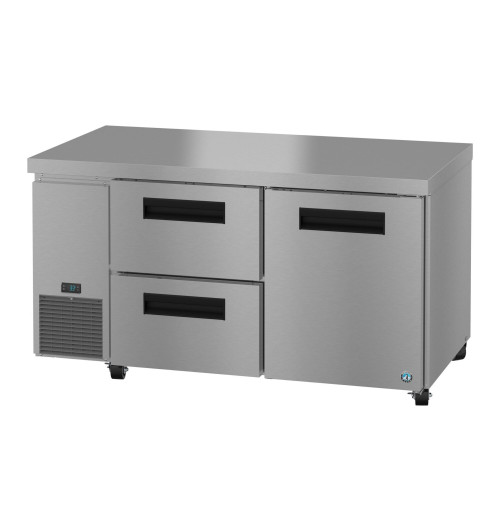 Hoshizaki ULR60B-D2 17.22 Cu. Ft. Two-Section Solid Door Stainless Steel Reach-In Steelheart Series Undercounter Refrigerator - 115 Volts