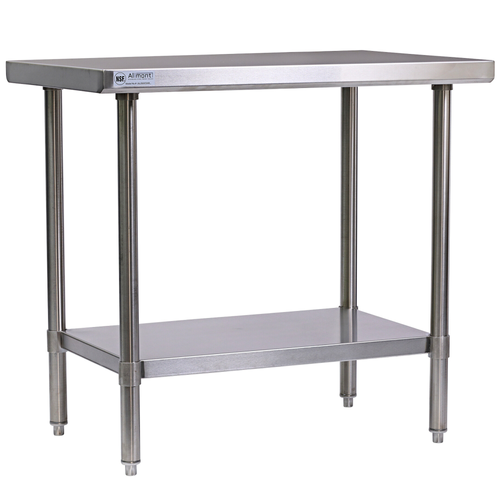 Allmont 24" x 36" 16 Gauge Stainless Steel Work Table with SS Undershelf and Legs