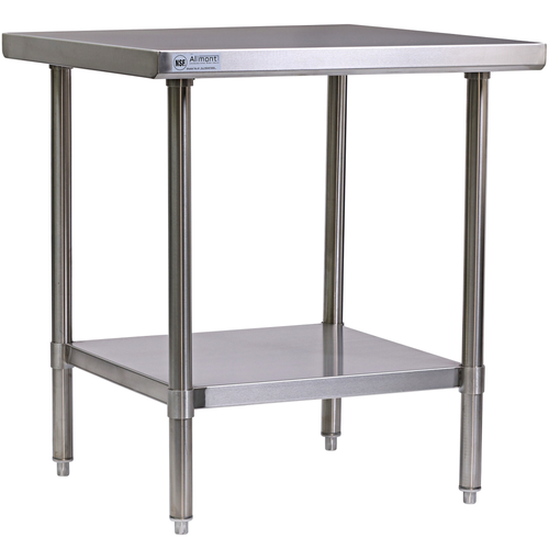 Allmont ALL16GWT3030 30" x 30" 16 Gauge Stainless Steel Work Table with SS Undershelf and Legs
