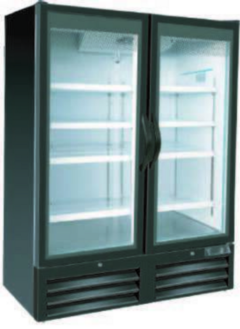 MVP Group KGF-52 53.93" W Black Exterior Two-Section Kool-It Freezer Merchandiser - 115 Volts