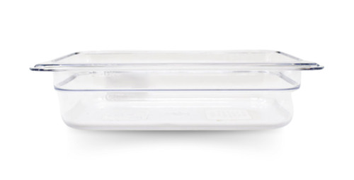Omcan USA 80044 6.38" D Clear Polycarbonate 0.25 Size Food Pan