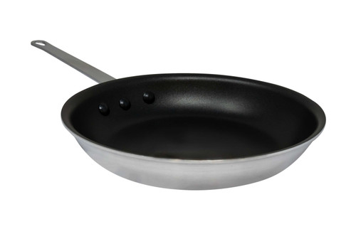 Omcan USA 43336 10" Diameter Aluminum Eclipse Finish Non Stick Riveted Handle Fry Pan