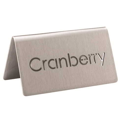 Service Ideas 1C-BF-CRANBERRY-MOD 3" W Stainless Steel Brushed Finish Printed Signs