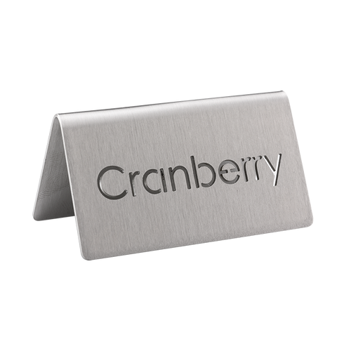 Service Ideas 1C-BF-CRANBERRY-MOD 3" W Stainless Steel Brushed Finish Printed Signs