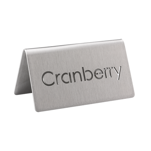 Service Ideas 1C-BF-CRANBERRY-MOD 3" W Stainless Steel Brushed Finish Printed Signs