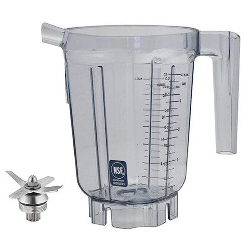Vitamix 015653 32 Oz. Clear Tritan™ Compact Blender Container with Blade Assembly - No Lid