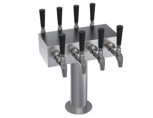 Krowne KDSTC-4S 8 Faucets Stainless Steel Countertop Krowne Double Sided T-Head Tower